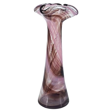 Vintage Murano Amethyst Swirl Art Glass Bud Vase