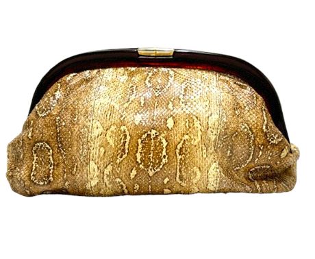 Vtg. Ronora Snake Skin Leather Clutch - Argentina