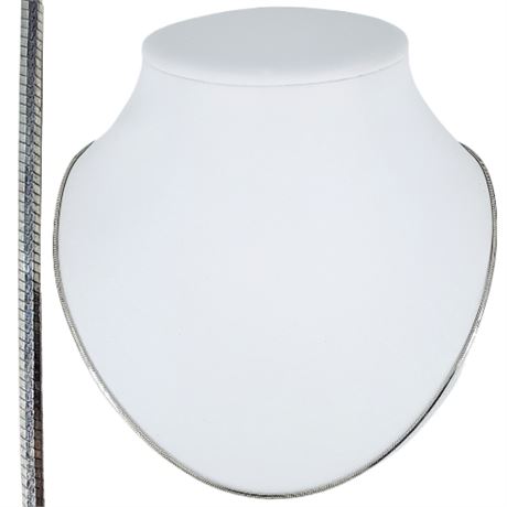 Sterling Silver 18 Inch Hexagonal Snake Chain