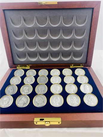 Rare Franklin Mint Civil War Checkers Set