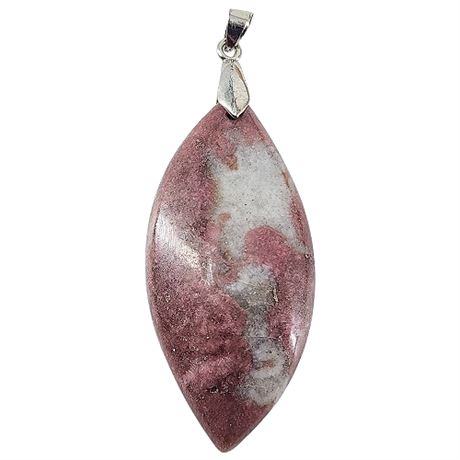 Large Rhodonite w/ Quartz Stone Pendant