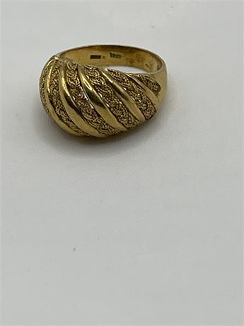 Estate 18kt yellow gold 4.9 grams braided and smooth dome ring