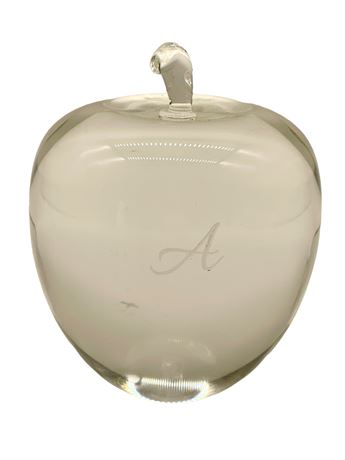 Crystal Apple Paperweight