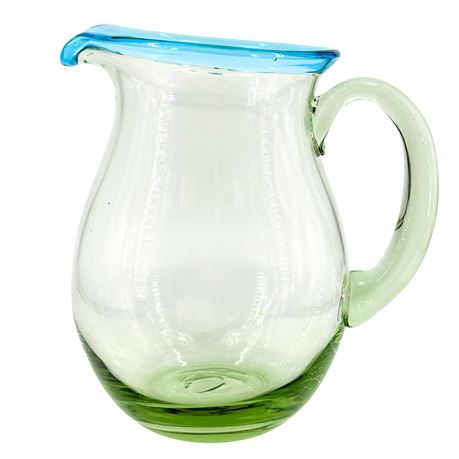 Hand-Blown Mexican Art Glass Pitcher