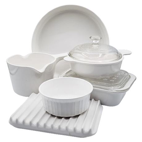 Corning Ware White Cookware Lot