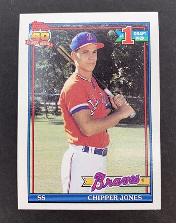 1991 TOPPS #333 Chipper Jones Braves Baseball Card