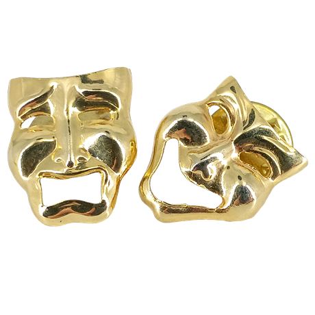 Comedy & Tragedy Theater Mask Vintage Pins