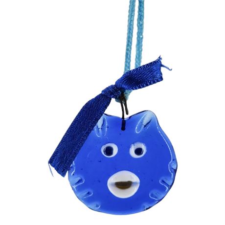 Small Cobalt Blue Glass Cat or Fish Suncatcher