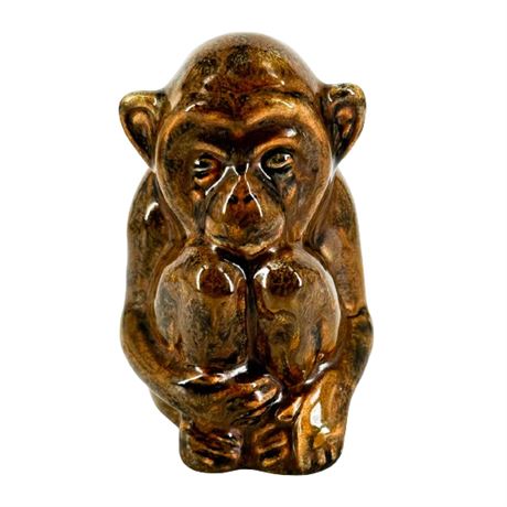 1985 Rookwood Pottery Monkey Paperweight/ Figurine