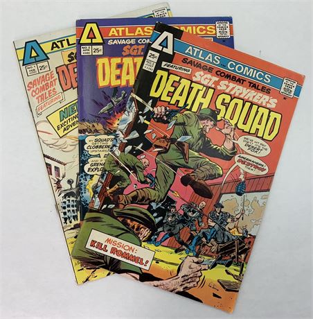 Three 25 cent No 1-3 Sgt. Stryker’s Death Squad Marvel Comic Book