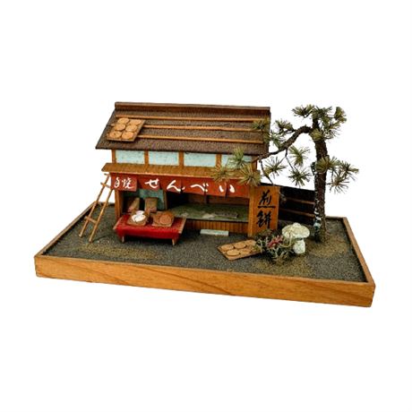 Vintage Miniature Japanese Mochi Shop Diorama