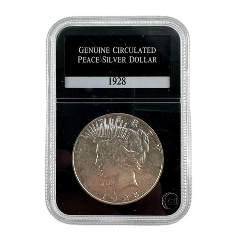 Circulated 1928 P Peace Silver Dollar