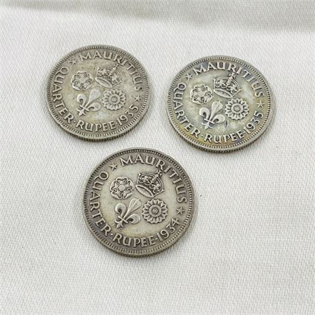 4 - 1934+35 Mauritius 1/4 Rupees