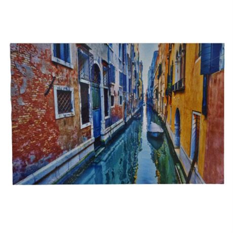 Venice Italy Narrow Street with Boat Print