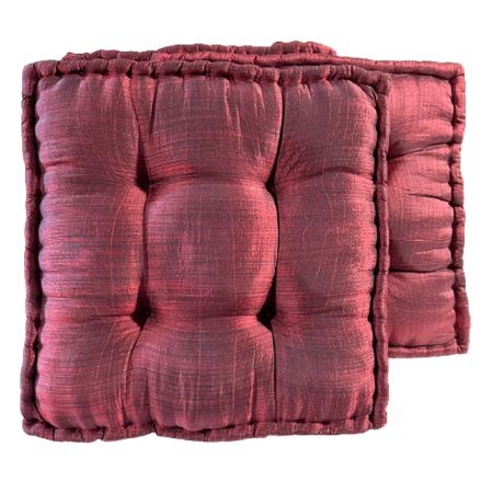 Satin Red Floor Cushions