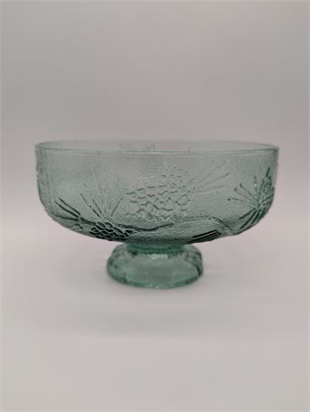 Ponderosa Pine Green Glass Serving Bowl by Tiara Pine Cones Design