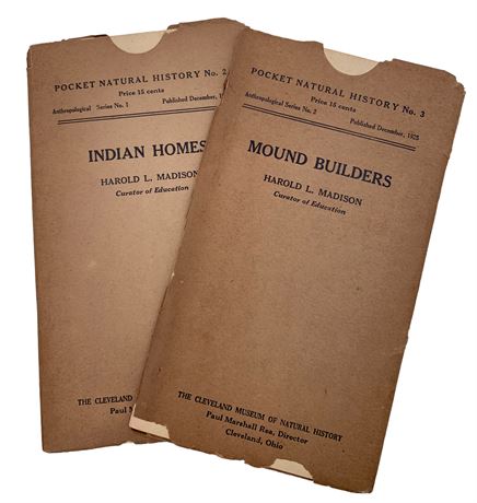 Pair 1925 Anthropology Mound Builders & Indian Homes Pocket Books