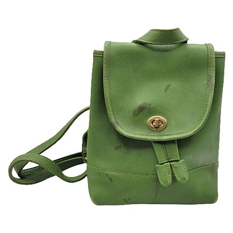 Vintage Coach Legacy Dayback Backpack Apple Green Leather