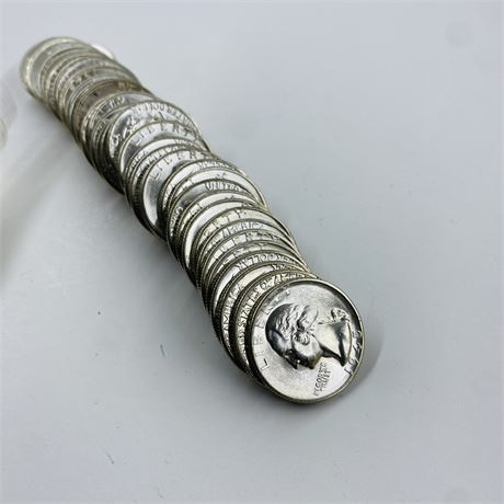 1945-S GEM BU $10 Roll Silver Quarters