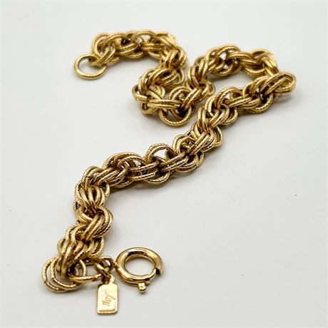 Vintage Act II Gold-Tone Signed Chain Link Bracelet