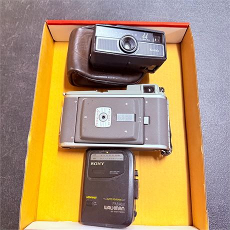 Vintage Camera + Walkman Lot