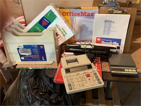 Sheet Protectors, Neat Scanner, Scale, Adding Machine & Hole Punch