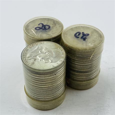 60 UNSEARCHED Franklin Half Dollars