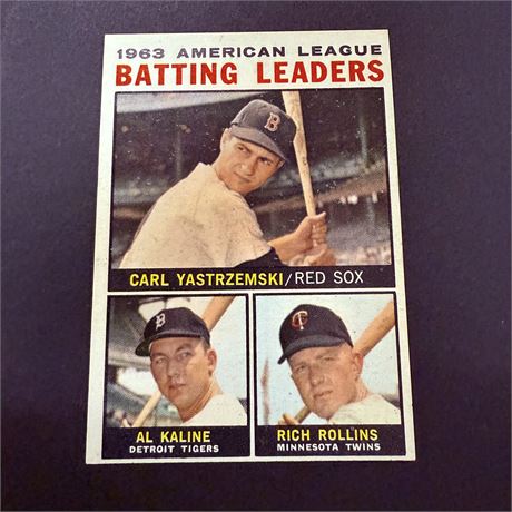 1964 Topps Kaline & Yaz AL LDRS Card