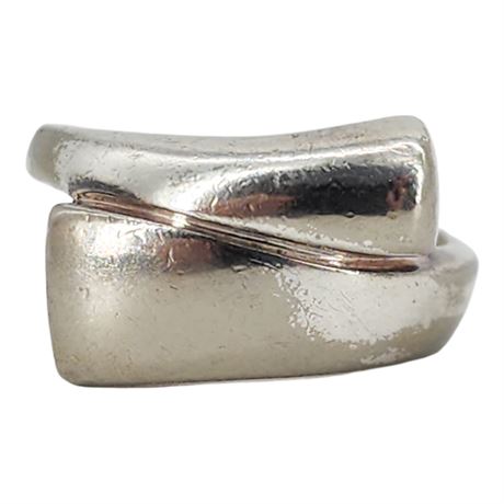 Vintage SUNSTONE IMPORTS Sterling Silver Bypass Ring, Sz 7