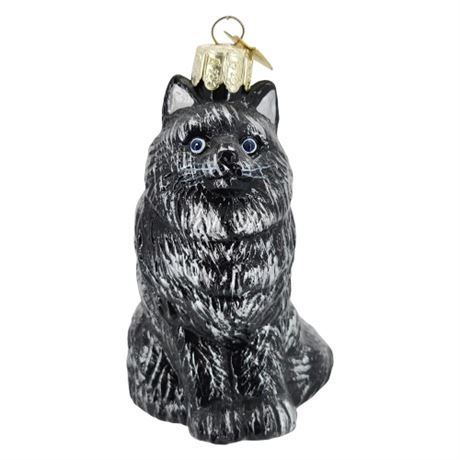 Kurt Adler Fine Blown Glass Persian Cat Ornament