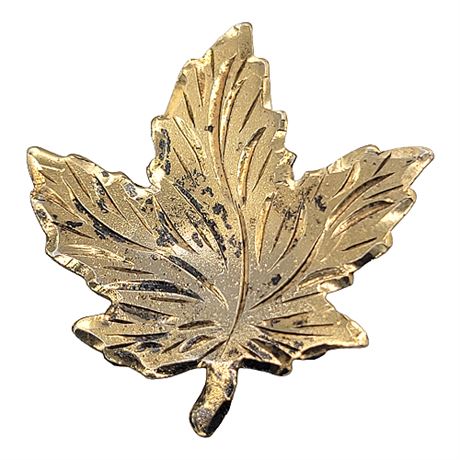 BMCo Gold Vermeil Sterling Silver Leaf Pin