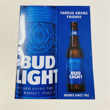 ‘Bud Light’ 12.5x16” Retro Metal Sign