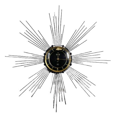 Mid-Century Forestville Sunburst Clock
