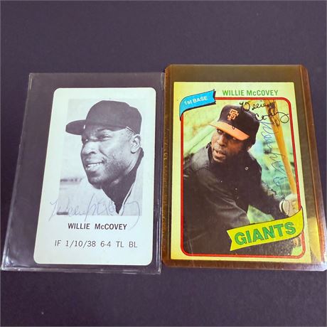 2 Willie McCovey Signed Cards