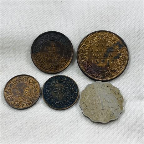 5 British India Coins