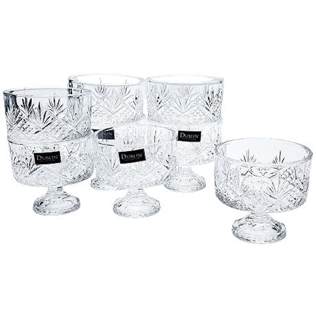 Godinger "Dublin" Crystal Mini Crystal Trifle Bowls, Set of 8
