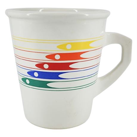 Vintage FTDA 1986 Rainbow Arrows Oversized Ceramic Coffee Mug