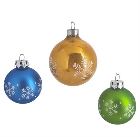 Lot of 3 VTG Glass Ornaments