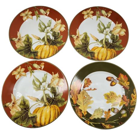 Williams Sonoma Pumpkin (3) / Thanksgiving (1) Plates