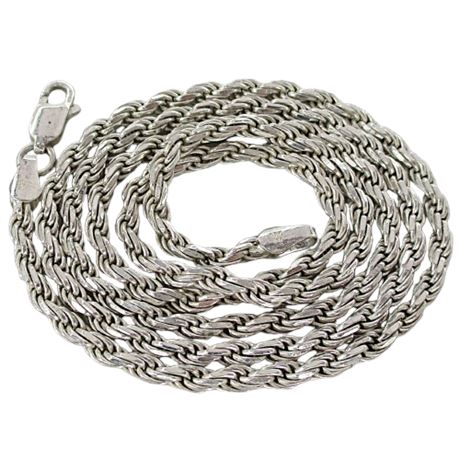 925 Sterling Silver 2.5mm ROPE TWIST 20" CHAIN NECKLACE 12.7gr