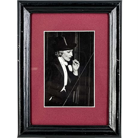 Vintage Framed Black & White Photo Postcard of Marlene Dietrich