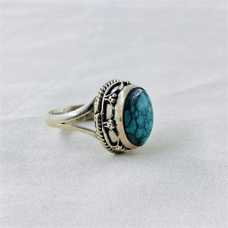 11.9g Sterling Turquoise Ring Size 8.5