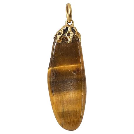 Vintage Polished Tiger's Eye Pendant