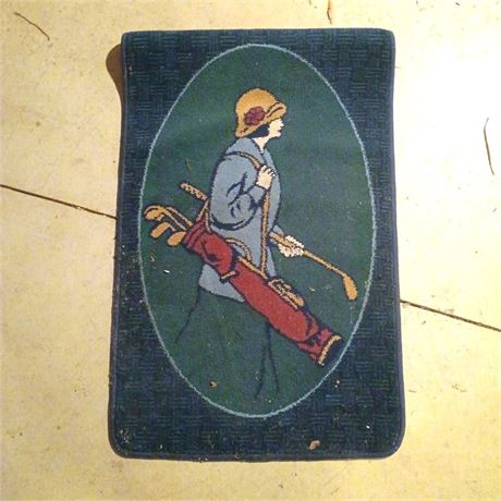37" x 25" Golfer Accent Rug with Vintage Golf Scene Design