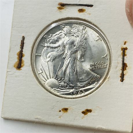 BU 1943 Walking Liberty Half Dollar
