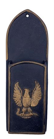 Antique Style Cast Iron Eagle Motif Wall Match Safe