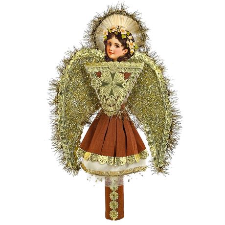 Dresden Vintage Angel Christmas Tree Topper