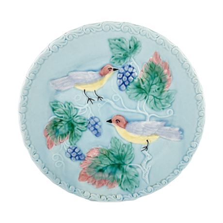 Majolica "Bird & Vine" Turquoise Plate Lot