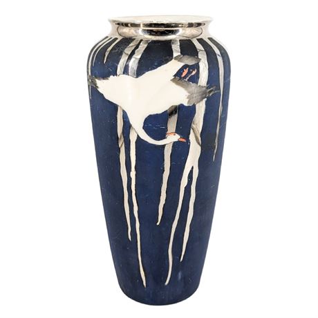 Vintage Fraunfelter USA Crane Vase Made Ohio