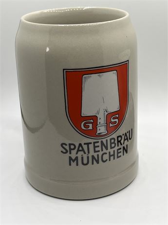 Heavy stoneware German beer mug